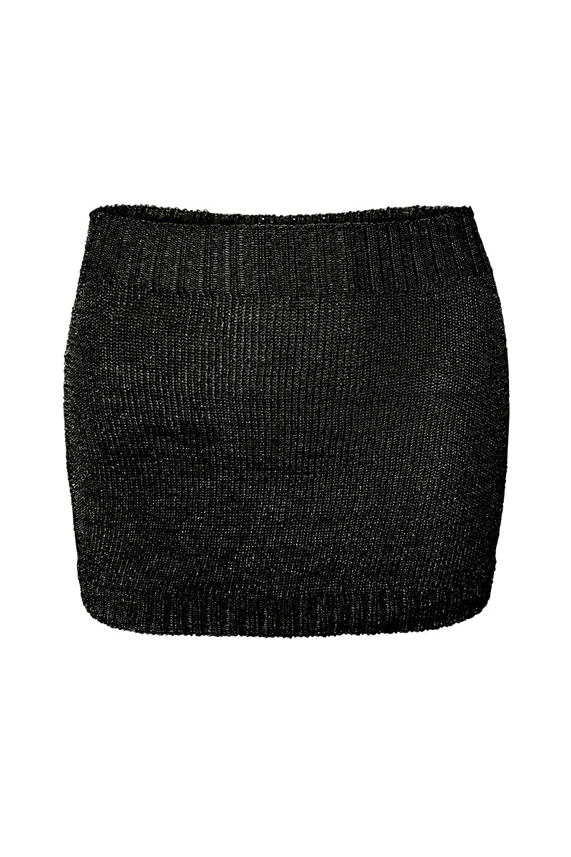 Sparkly Yarn Knit Mini Skirt
