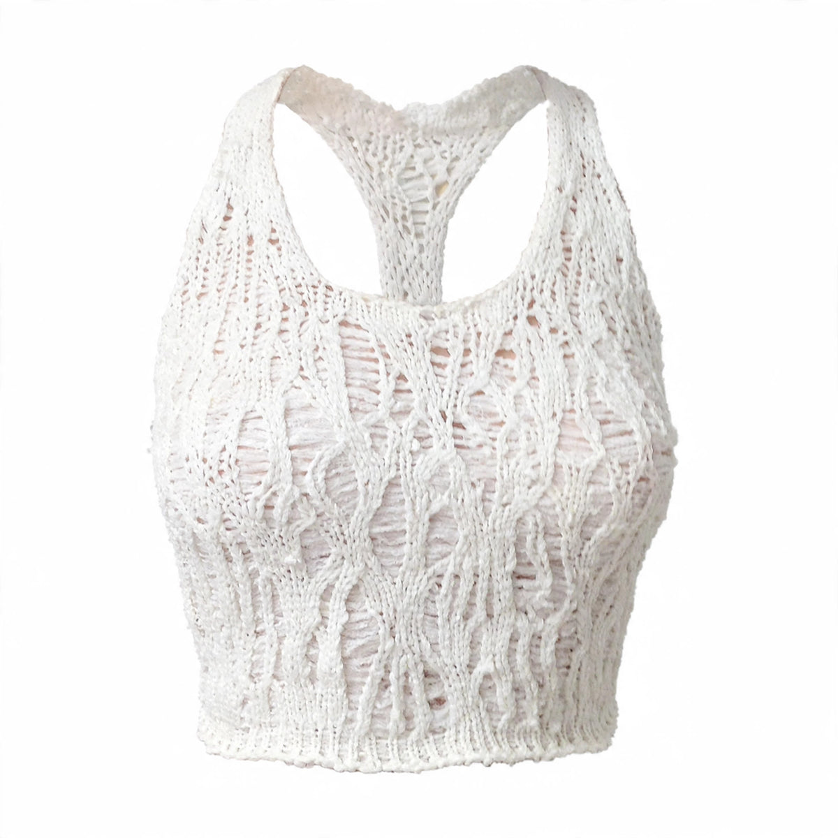 Fitzgerald Racerback Crop - white ghost