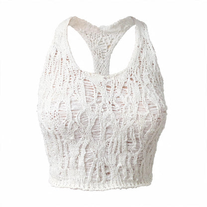 Fitzgerald Racerback Crop - white ghost