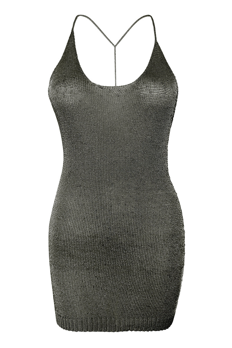 Sparkly Yarn Knit Mini Dress