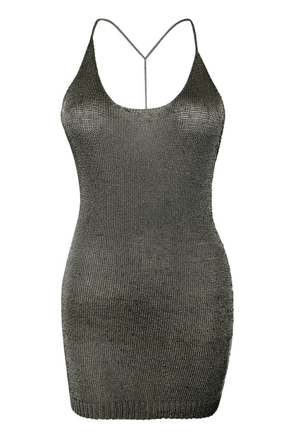 Sparkly Yarn Knit Mini Dress