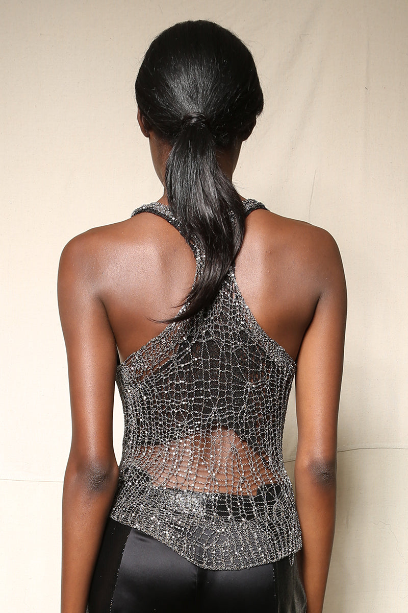 Metal Spiderweb Racerback Tank Top