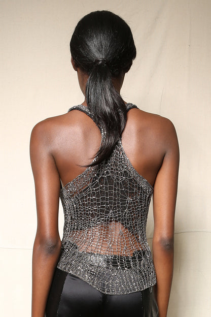 Metal Spiderweb Racerback Tank Top