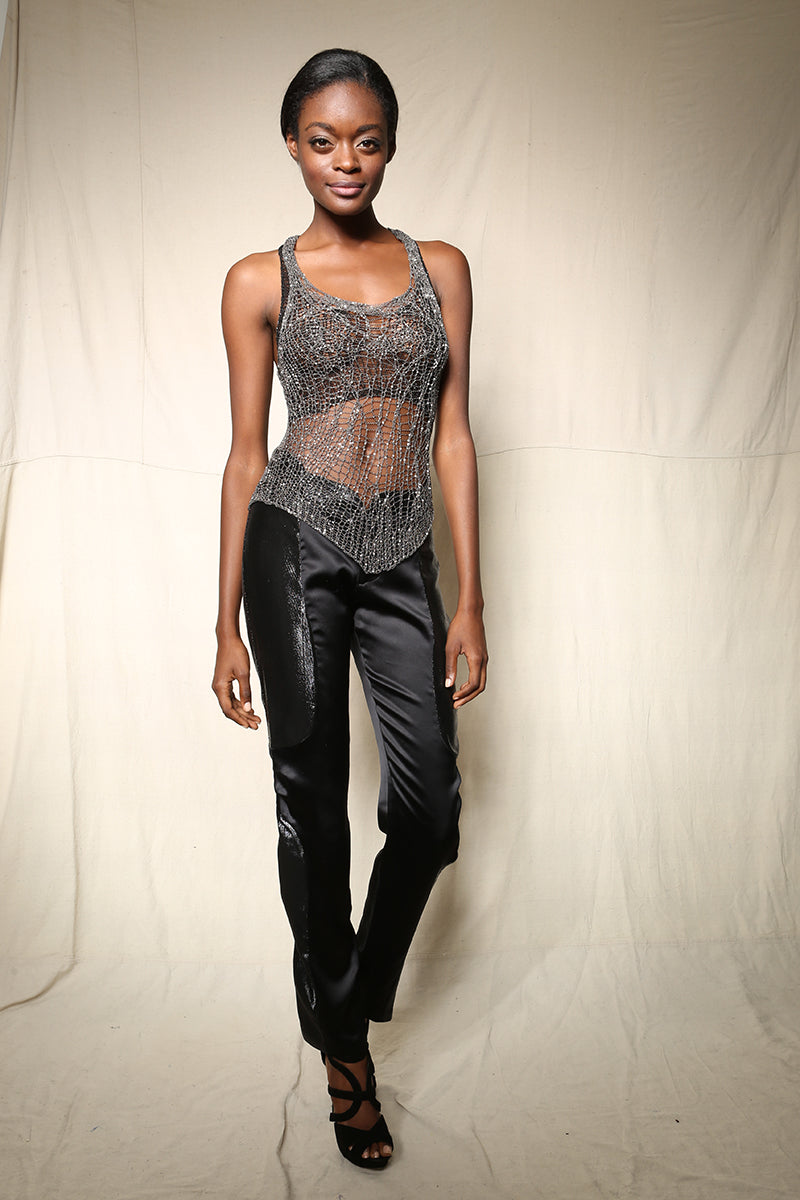 Metal Spiderweb Racerback Tank Top