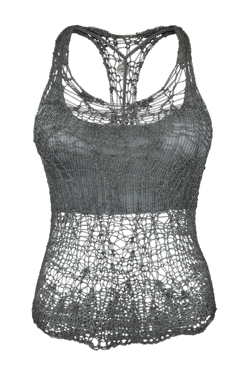 Metal Spiderweb Racerback Tank Top