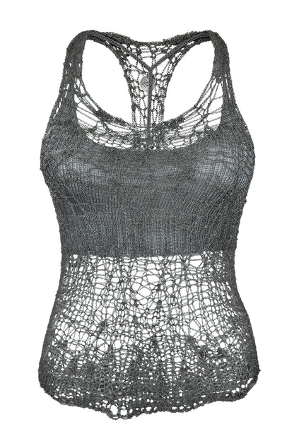 Metal Spiderweb Racerback Tank Top