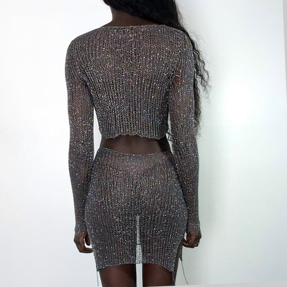 Dean Metal Long Sleeve Crop Top