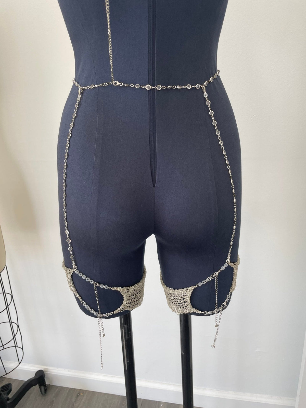 Crystal & Chain Garters and Garter Belt