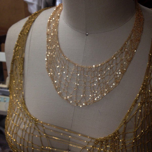 Stretch Metal Necklace - 7 Tier