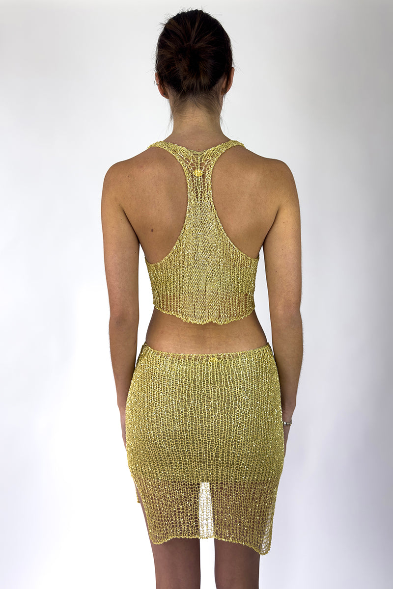 Metal Chain Mini Skirt