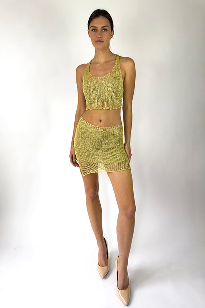 Metal Chain Mini Skirt