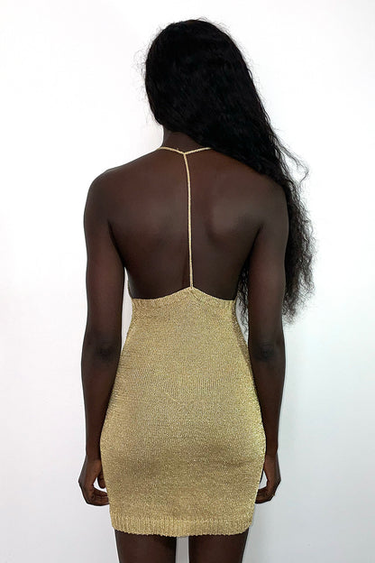 Sparkly Yarn Knit Mini Dress