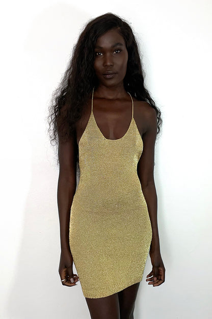 Sparkly Yarn Knit Mini Dress