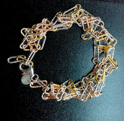 Rainbow Vermeil Paperclip Bracelet