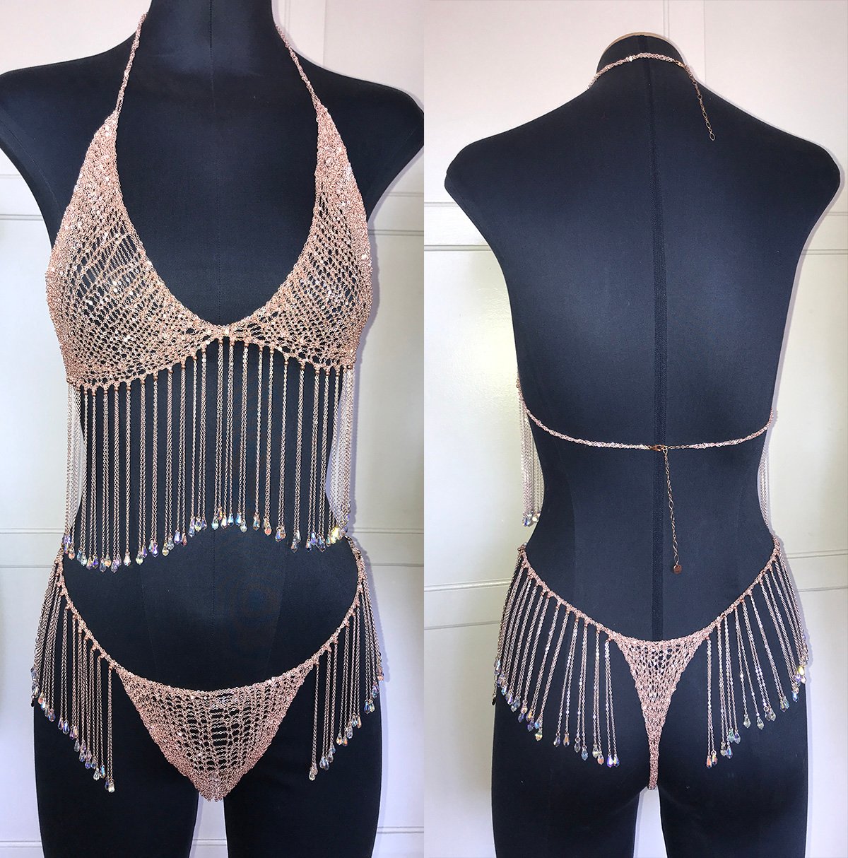 Crystal Fringe Bikini Set
