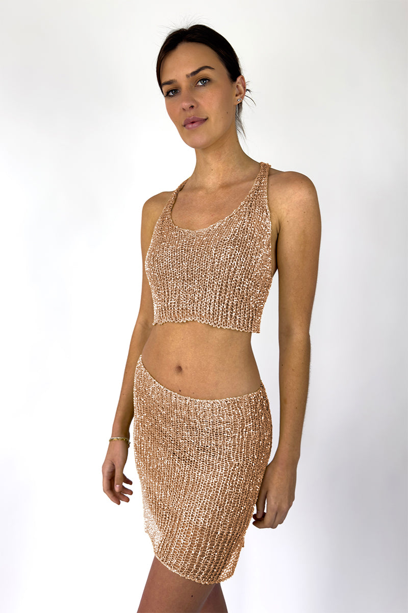 Metal Chain Mini Skirt