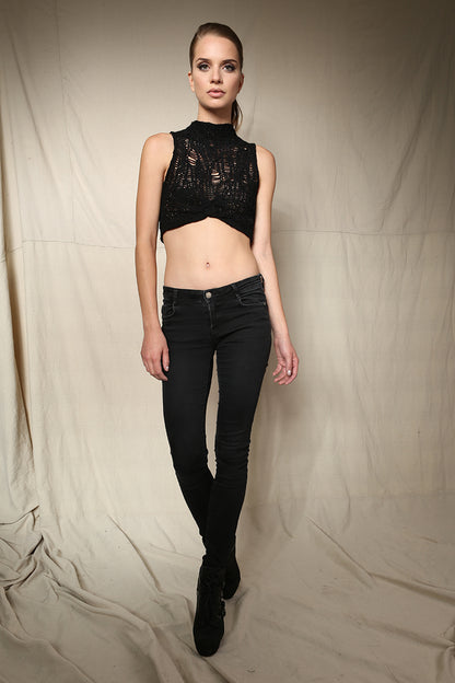 Hemingway Mock Turtleneck Crop