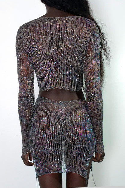 Metal Chain Mini Skirt