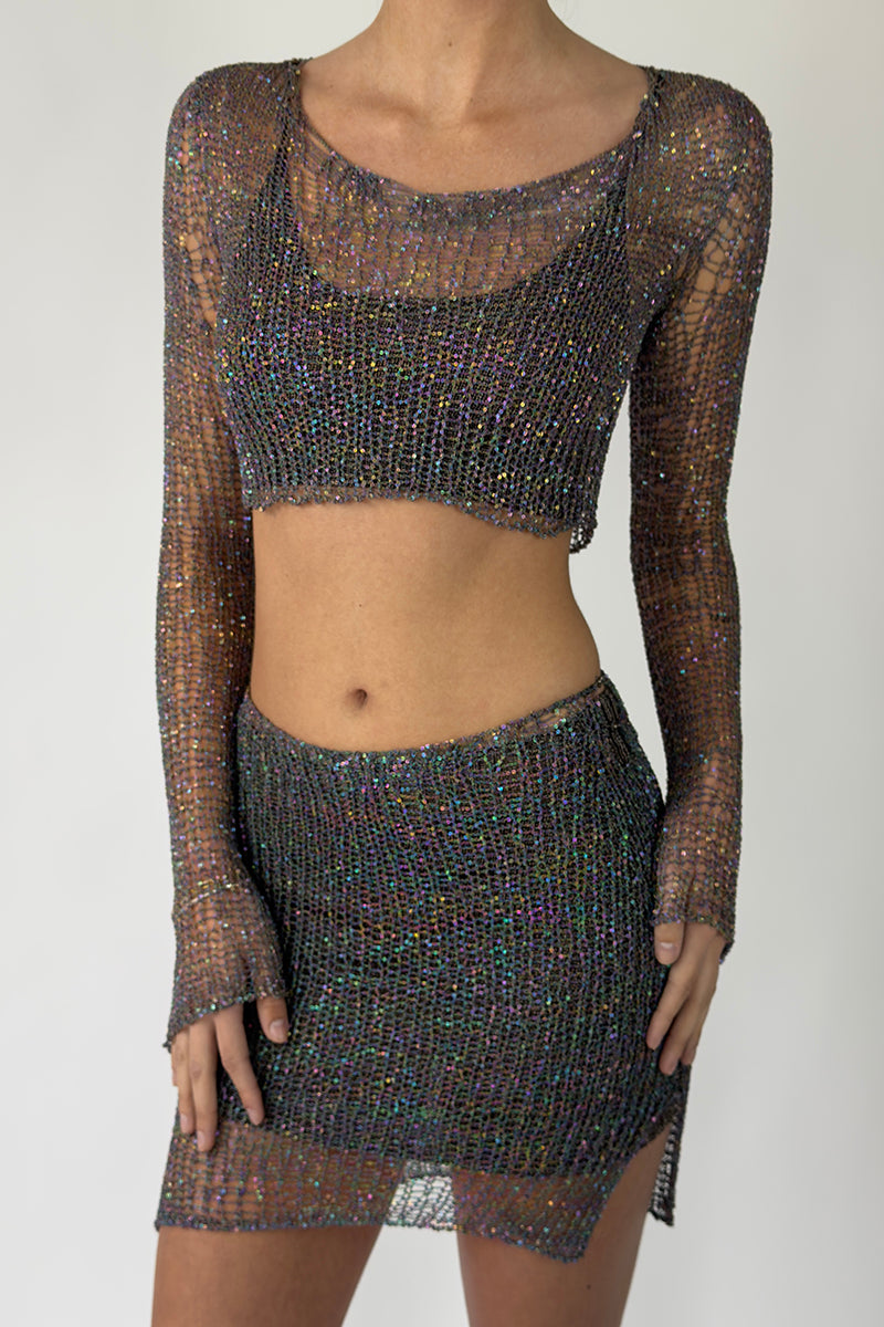 Metal Chain Mini Skirt