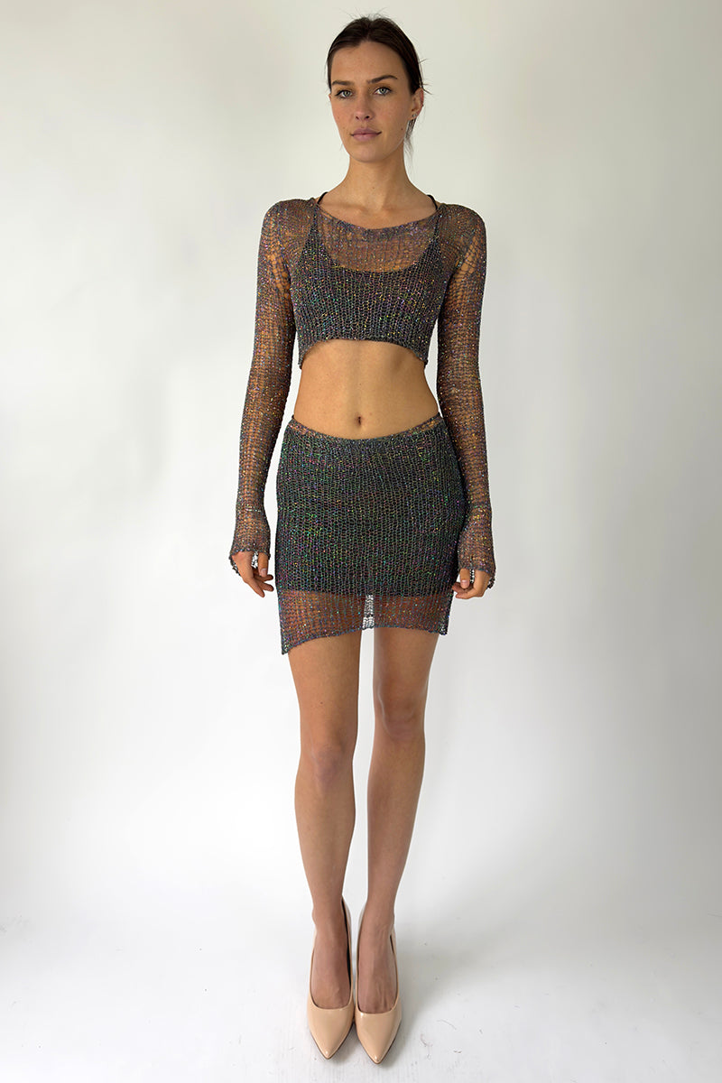 Metal Chain Mini Skirt