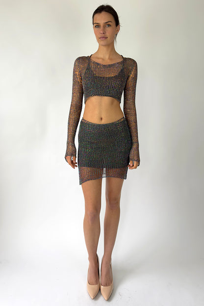 Dean Metal Long Sleeve Crop Top