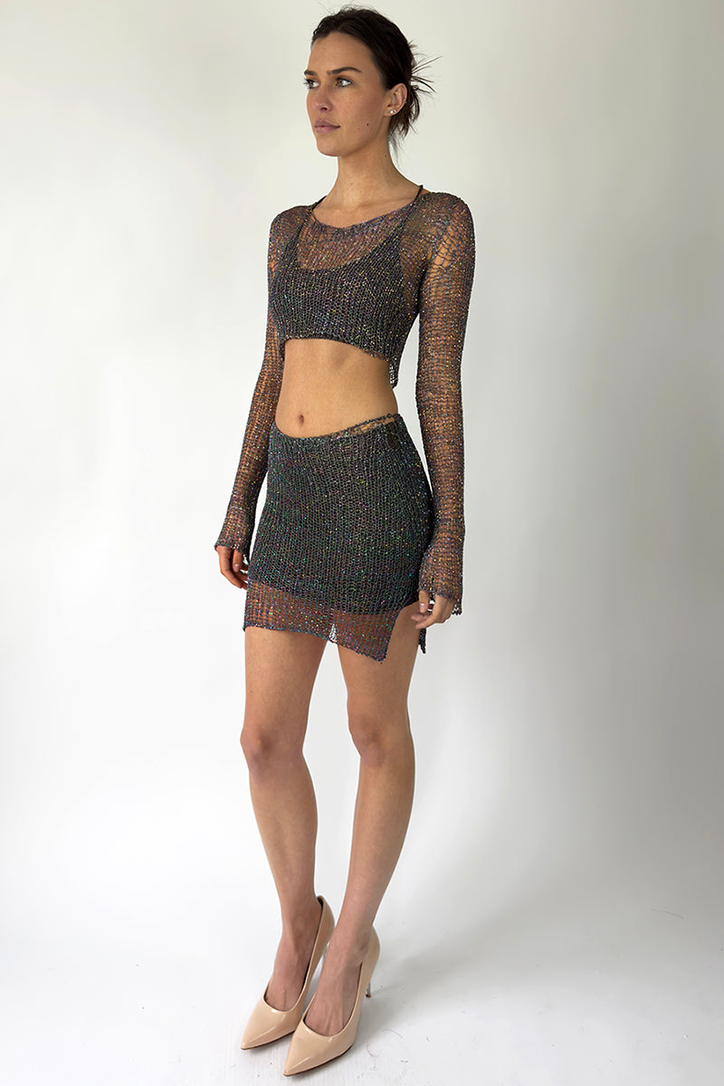 Dean Metal Long Sleeve Crop Top