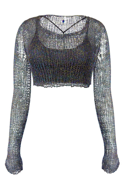Dean Metal Long Sleeve Crop Top