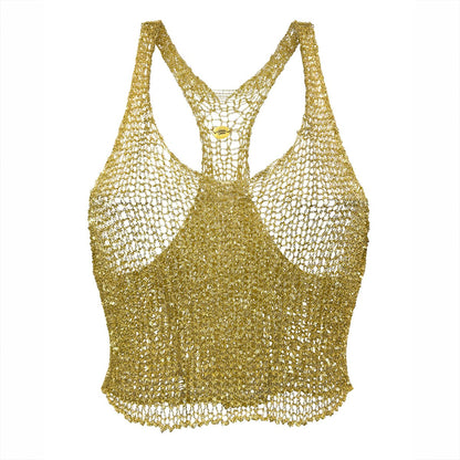 Metal Crop Top - Gold