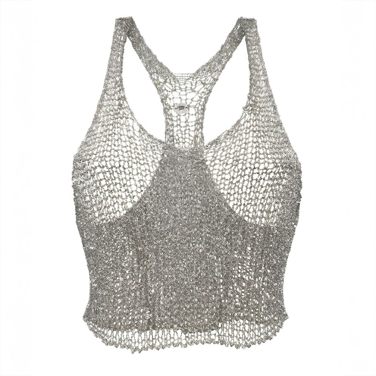 Metal Crop Top - Silver