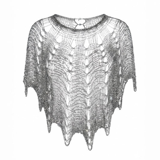 Metal Marilyn Flare Capelet - Rhodium