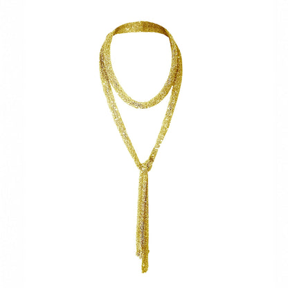 Skinny Scarf Necklace - Light Gold