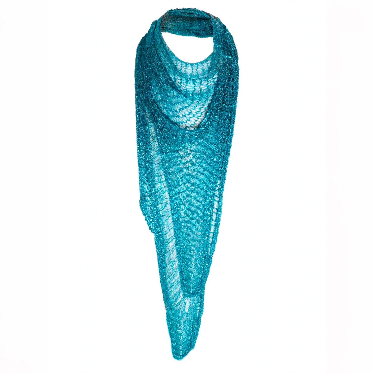 Stretch Metal Shawl - Aqua