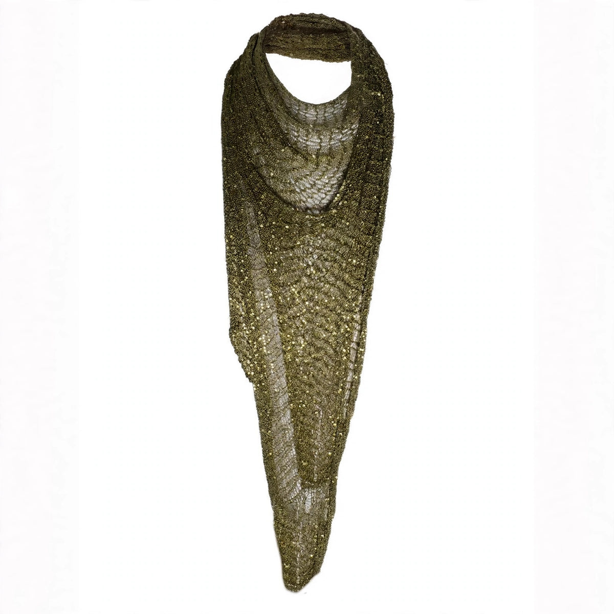 Stretch Metal Shawl - Olive