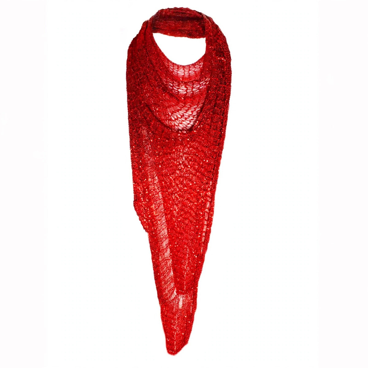 Stretch Metal Shawl - Red