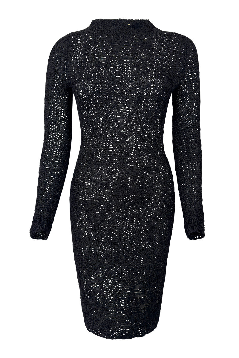 Silk Long Sleeve Mini Dress