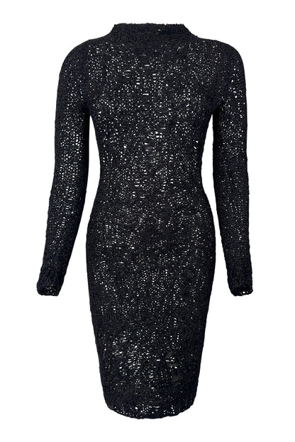Silk Long Sleeve Mini Dress
