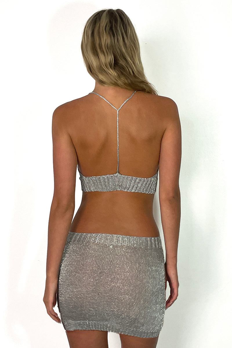 Sparkly Yarn Knit Bralette