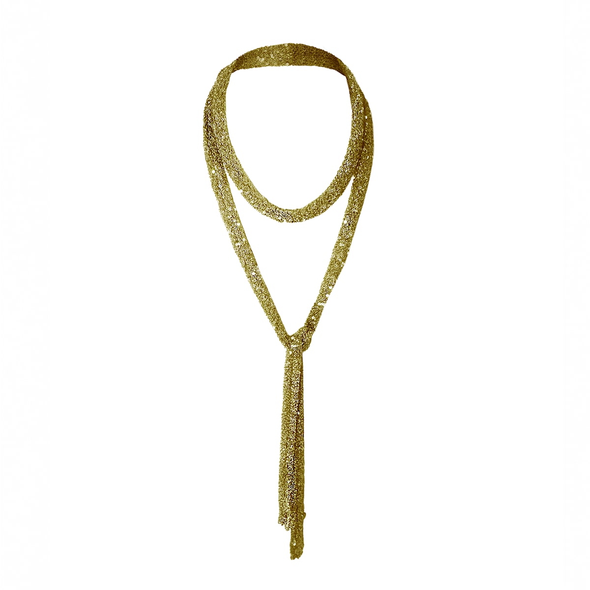 Skinny Scarf Necklace - Antique Gold