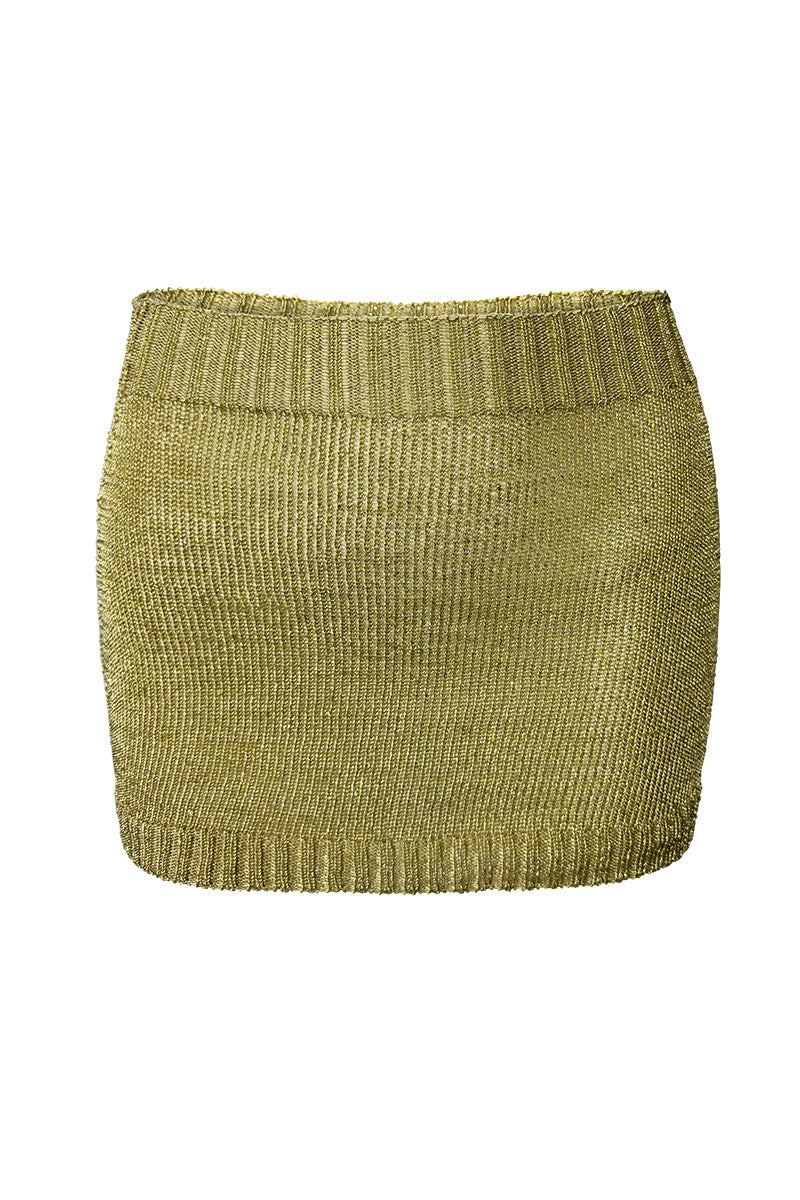 Sparkly Yarn Knit Mini Skirt