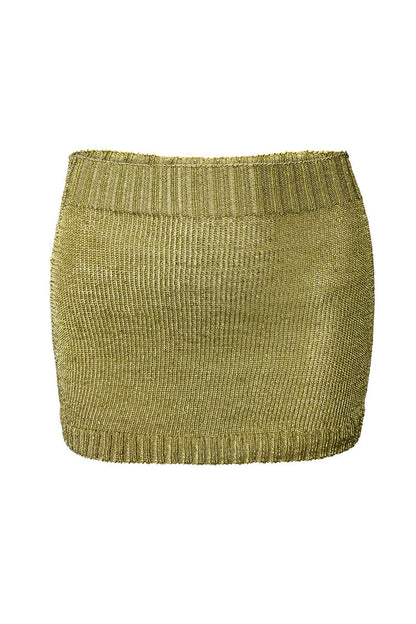 Sparkly Yarn Knit Mini Skirt