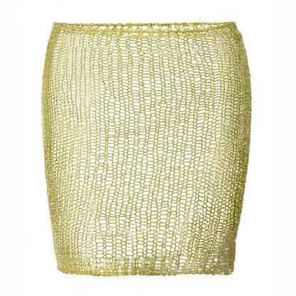 Metal Chain Mini Skirt - Gold