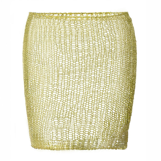 Metal Chain Mini Skirt - Gold