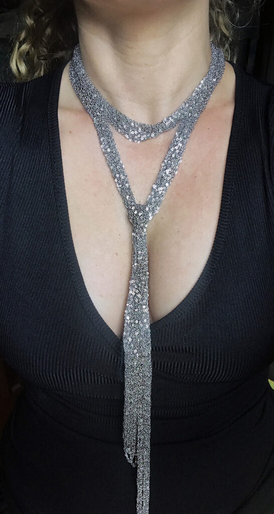 Chain Skinny Scarf Necklace - Sterling Silver - Natalia Fedner Metal