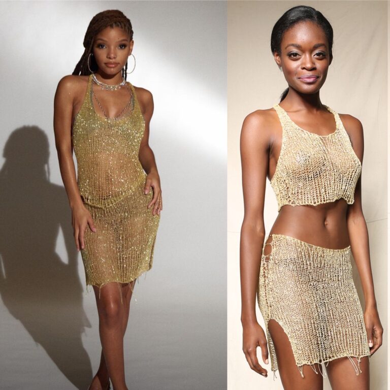 Halle Bailey Of Chloe X Halle Wears Natalia Fedner Chain Crop Skirt 